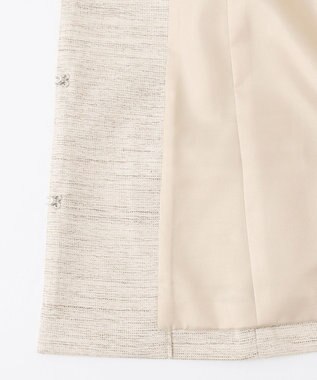 J.PRESS LADIES S ライトツイードストレッチ ノーカラー ジャケット ベージュ系1