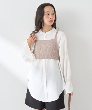 earth music&ecology ＳＥＴ２点パールビスチェ＋シャツ