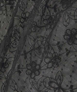 earth music&ecology フラワー刺繍レイヤードスカート Black