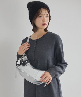 earth music&ecology ハーフムーンバッグ Black