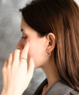 blancotokyo 【金属アレルギー対応】チェーンフープピアス GIUSTIZIA pierce ゴールド