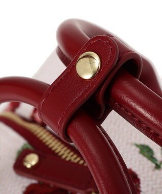 Maison de FLEUR チェリー柄ゴブランボストンバッグ Red