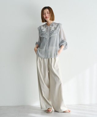 YECCA VECCA メタルホックワイドパンツ Light Beige