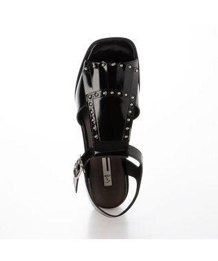 ing <ing>スタッズ付きキルトタッセルサンダル ブラック