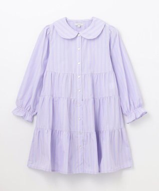 ANY KIDS ストライプ シャツ ワンピース マルチストライプ