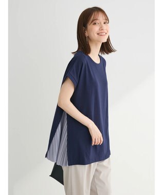 Green Parks 脇プリーツドッキングチュニック Navy