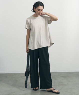 UNFILO L 【セットアップ着用可】マイビューティ 側章ワイドパンツ ブラック