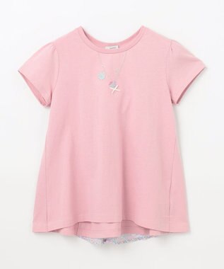 ANY KIDS 接触冷感 しろくま バックシャン Tシャツ ピンク×花柄