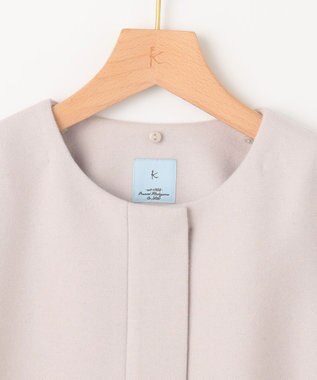 組曲 L 【2WAY】ウールモッサ ショートコート アイスグレー系