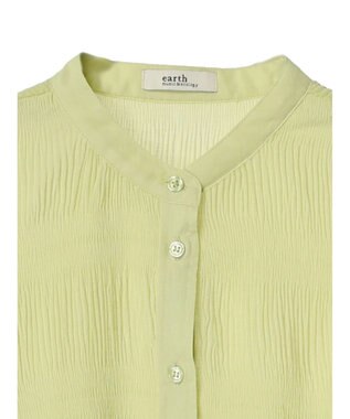 earth music&ecology クシュクシュシアーシャツ Lime Green