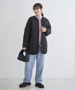 Green Parks ベロアモールモックネックニットプルオーバー Pink