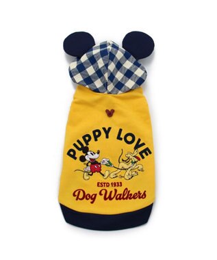 PET PARADISE ディズニー ミッキーマウス ＆プルートお散歩柄パーカー  【小型犬】 黄