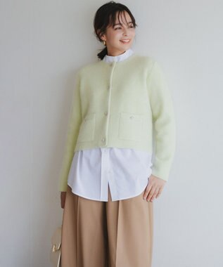 組曲 S 【加藤ローサさん着用 / 前後着用可】コットンタッチシャーティング刺繍入り ブラウス ホワイト系