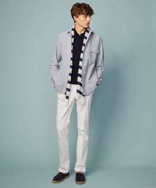 JOSEPH ABBOUD 【V.FRAAS】マリンボーダー ストール ネイビー系2