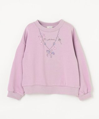 ANY KIDS 【WEB限定】7days 裏毛 トレーナー ラベンダー×ネックレス