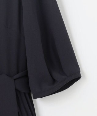 自由区 S 【洗える】シフォンプリーツ ワンピース ネイビー