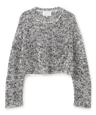 BEIGE， 【洗える・STORY 6月号掲載】THYME / クルーネックコットンメッシュニット Ecru×Black