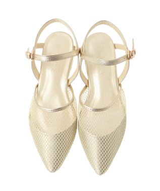 Green Parks ＲＵＰＩＳポインテットメッシュストライプサンダル Gold