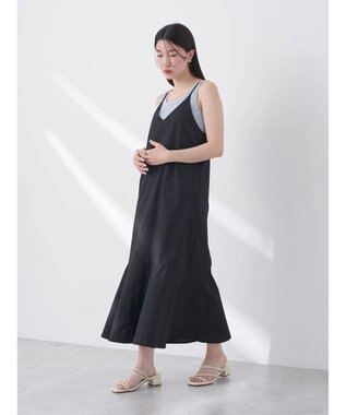 earth music&ecology Ｖネック裾切替キャミワンピース Black