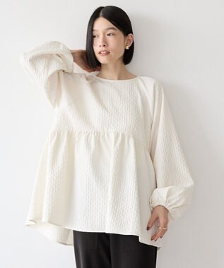 AMERICAN HOLIC ジャガードティアードブラウス Ivory