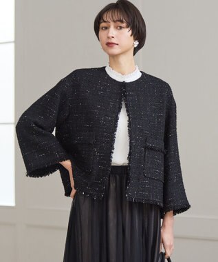 23区 S GIOLICAツイード ノーカラー ジャケット