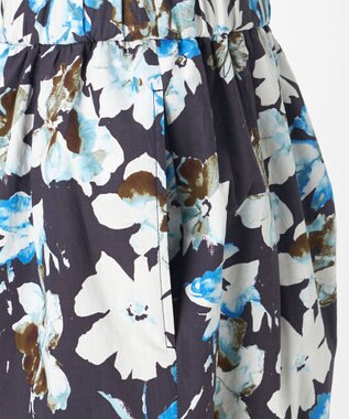 23区 【GOLD LABEL】ペインティングフラワープリント ワイドパンツ ブラック系5