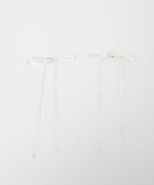WEGO L2Pロングリボンヘアクリップ オフホワイト
