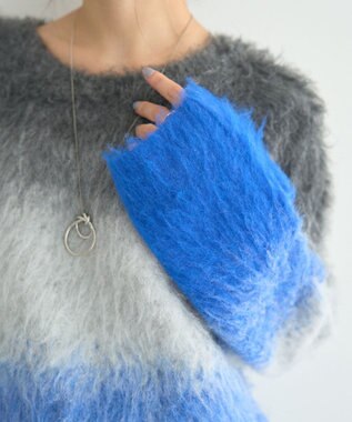 YECCA VECCA グラデーションシャギーニット Blue