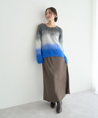 YECCA VECCA グラデーションシャギーニット Blue