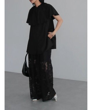 Green Parks ビックカラーナローブラウス Black