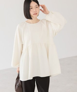 AMERICAN HOLIC ジャガードティアードブラウス Ivory