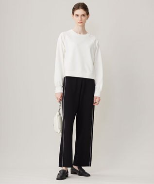 ICB 【洗える】シンセティックダブルフェイス  ニットトラックパンツ ブラック系