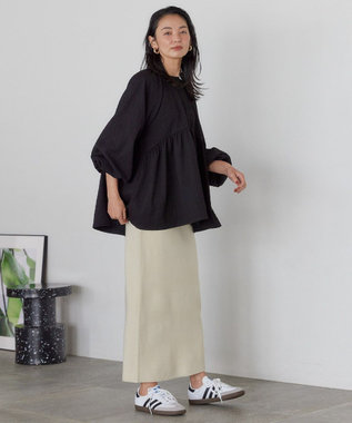 AMERICAN HOLIC ジャガードティアードブラウス Black