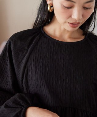 AMERICAN HOLIC ジャガードティアードブラウス Black