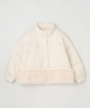 GRACE CONTINENTAL ヘムファーショートダウンジャケット キナリ