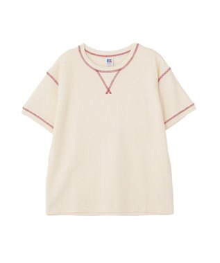 AMERICAN HOLIC 【RUSSELL】ワッフルガゼットTシャツ Ivory