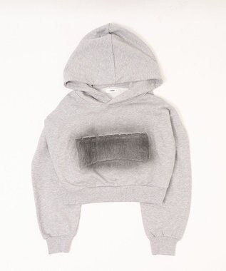 WEGO グラフィックショートパーカー 杢グレー