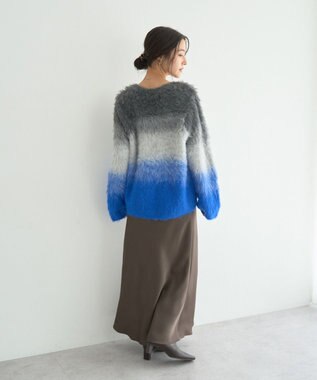 YECCA VECCA グラデーションシャギーニット Blue