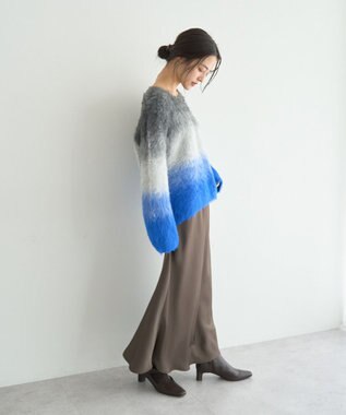 YECCA VECCA グラデーションシャギーニット Blue