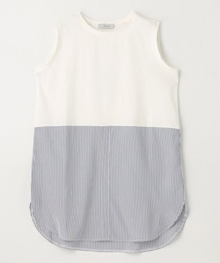 ANY 【洗濯機可能】レイヤードインナータンクトップ ストライプ