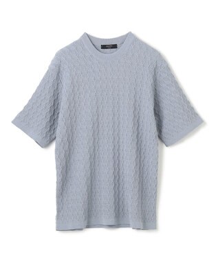 JOSEPH HOMME 【洗える】ドライコットンリンクス　半袖クルーネックニット スカイブルー系