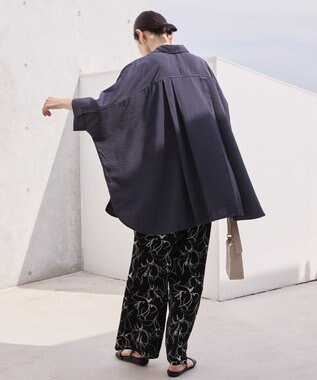 AMERICAN HOLIC 【WEB限定】接触冷感Wポケットシャツチュニック Charcoal Gray