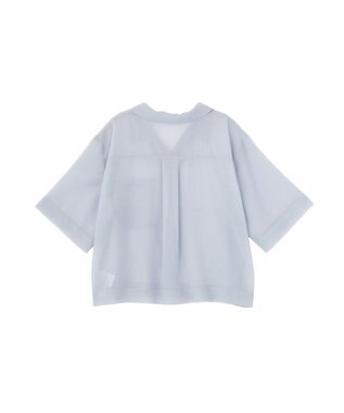 AMERICAN HOLIC シアーショート丈開襟シャツ Sax