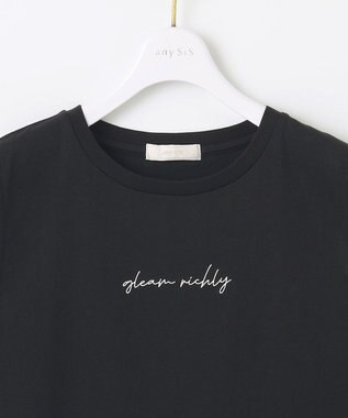 ANY SIS 【洗える】ノースリーブロゴ Tシャツ ブラック系