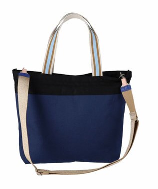 tsumori chisato CARRY キラミックスコンビ トートバッグ 2wayショルダー A4収納 ネコ ネイビー