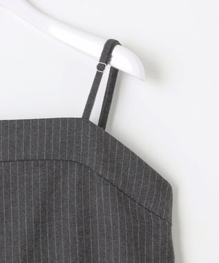 ANY SIS L 【洗える】起毛ストライプ ロンパース グレーストライプ