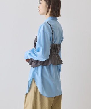 AMERICAN HOLIC 【2点セット・イージーケア】ビスチェ＋シャツ Sax