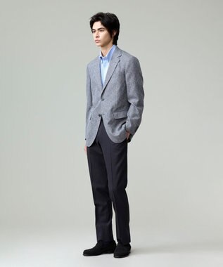 J.PRESS MEN 【Peppin Merino Comfort】【ウォッシャブル可 / 折り目加工】バーズアイ スラックス / ノータック グレー系