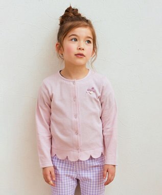 ANY KIDS 接触冷感 UVケア カーディガン ラベンダー