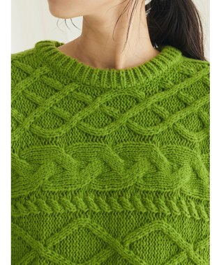 CRAFT STANDARD BOUTIQUE ブラッシングケーブルニット Green
